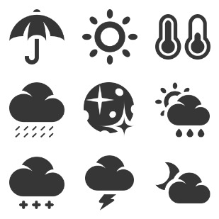 Weather and Forecast icon sets preview