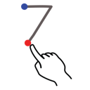 stroke, number, gestureworks, seven icon