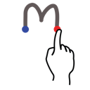 m, lowercase, letter, stroke, gestureworks icon