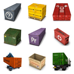 Container icon sets preview