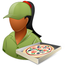 Dark, Female, Pizzadeliveryman icon