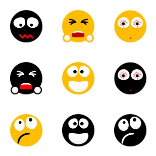 Flat Smiley icon sets preview