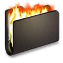 Black, Burn, Folder icon