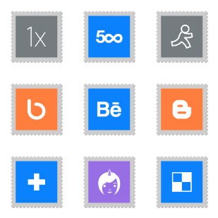 Social Stamps icon sets preview