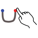 gestureworks, u, uppercase, letter, stroke icon