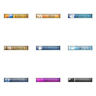 Social Media Bookmark icon sets preview