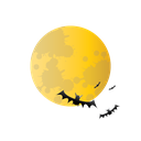 moon, halloween, bat, scary icon