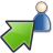 move, waiting, participant, alternative, green icon