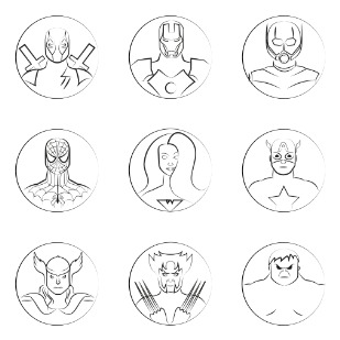 Marvel heroes icon sets preview