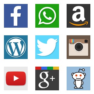 Cute Flat Social Media icon sets preview