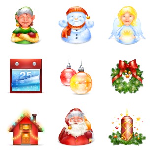 Xmas And New Year icon sets preview