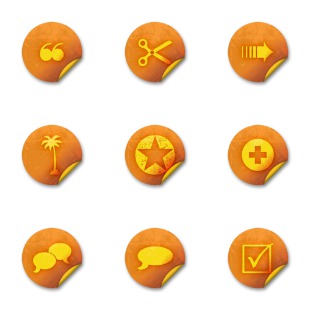 Orange Grunge Stickers icon sets preview