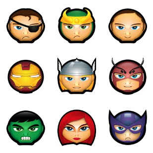 Superhero Avatars icon sets preview