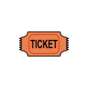 money, ticket, pass, movie, theater icon