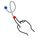 stroke, shape, left, loop, gestureworks icon