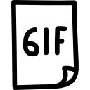 Gif image file hand drawn outline icon