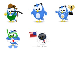 Twitter Characters Part 2 icon sets preview