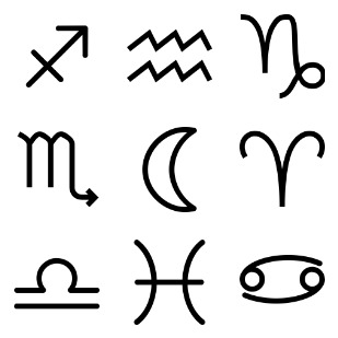 Astronomical signs icon sets preview