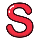 letters, alphabet, red, letter, s icon