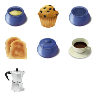Breakfast icon sets preview