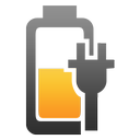 battery, charging, half, plugged icon