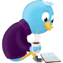twitter, read, book, bird icon