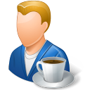 coffee, male, person icon