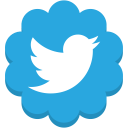 twitter, social, flower, round, media icon