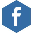media, hexagon, social, facebook icon