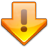 Alert, Arrow, Download, Exclamation, Orange, Update icon