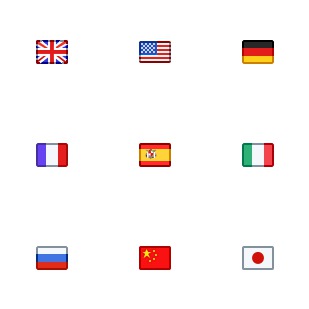 142 mini country flags icon sets preview