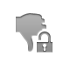 thumbsdown, hand, open, lock icon