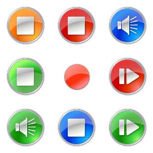 Play Stop Pause icon sets preview