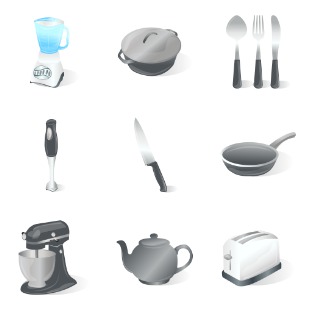 Kitchen icon sets preview