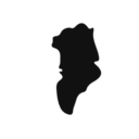 Greenland country map black shape icon