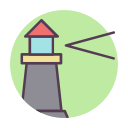 light, lighthouse, tower, house icon