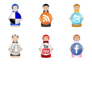 Social Bookmarking Characters icon sets preview