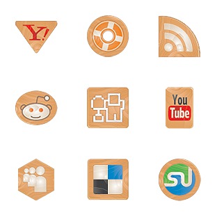 Social Made Of Wood icon sets preview