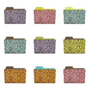 Elegant Damask Folders icon sets preview