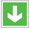 emergency, arrow, sos, gree, direction, sign, code icon