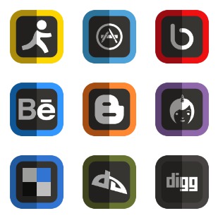 Folded Social Media icon sets preview