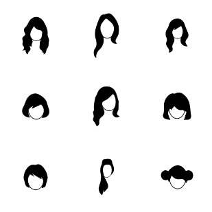 Stylized hair icon sets preview