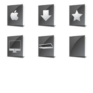 Black Glassy Drawers Folders icon sets preview