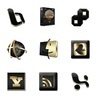 Black And Gold 2 icon sets preview