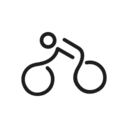 Bicycle mounted by a stick man icon