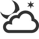 cloudy, partly, night icon