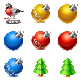 New Year icon sets preview