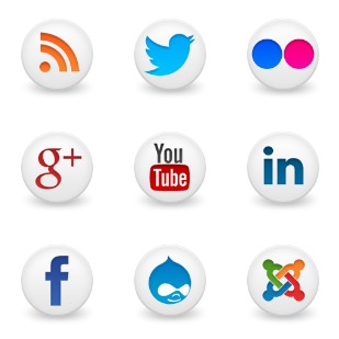 Round Social icon sets preview