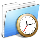 Aqua Stripped Folder Clock icon