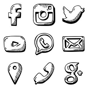 Social - Hand Drawn icon sets preview